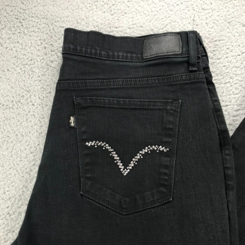 LEVIS 512 Size 16M Bootcut Black Denim Perfectly Slimming High Rise - Picture 16 of 16
